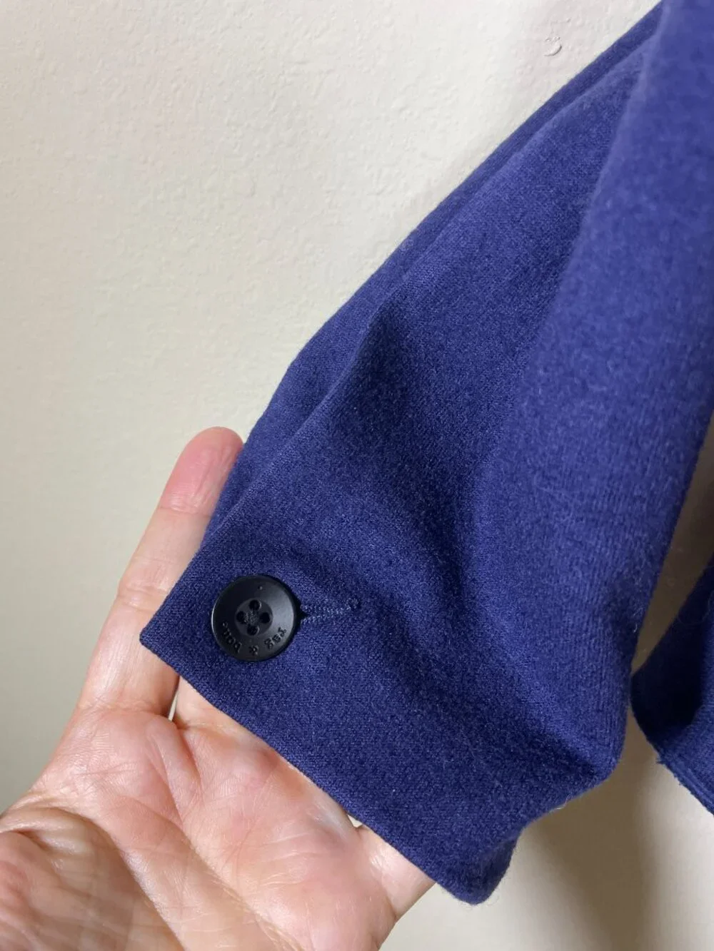 Rag Bone Jacket Womens 2 Navy Wool Knit Club Blazer Single Breasted USA Made!
